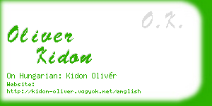 oliver kidon business card